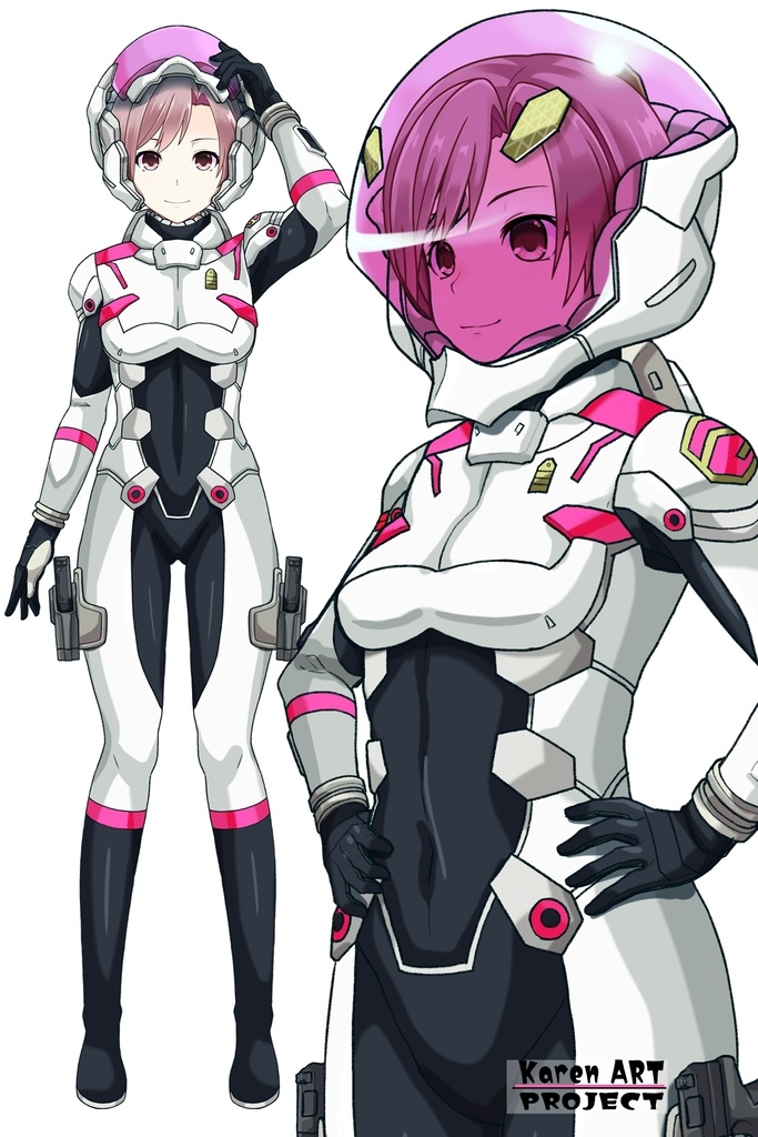 カレンちゃん+エウレカのA.C.I.D.パイロットスーツ(Karen Original Color)【交響詩篇エウレカセブン14】斜め前アングル Karen is wearing EUREKA's A.C.I.D. Pilot Suit(Karen Original Color)【EUREKA SEVEN HI-EVOLUTION】Diagonal front angle