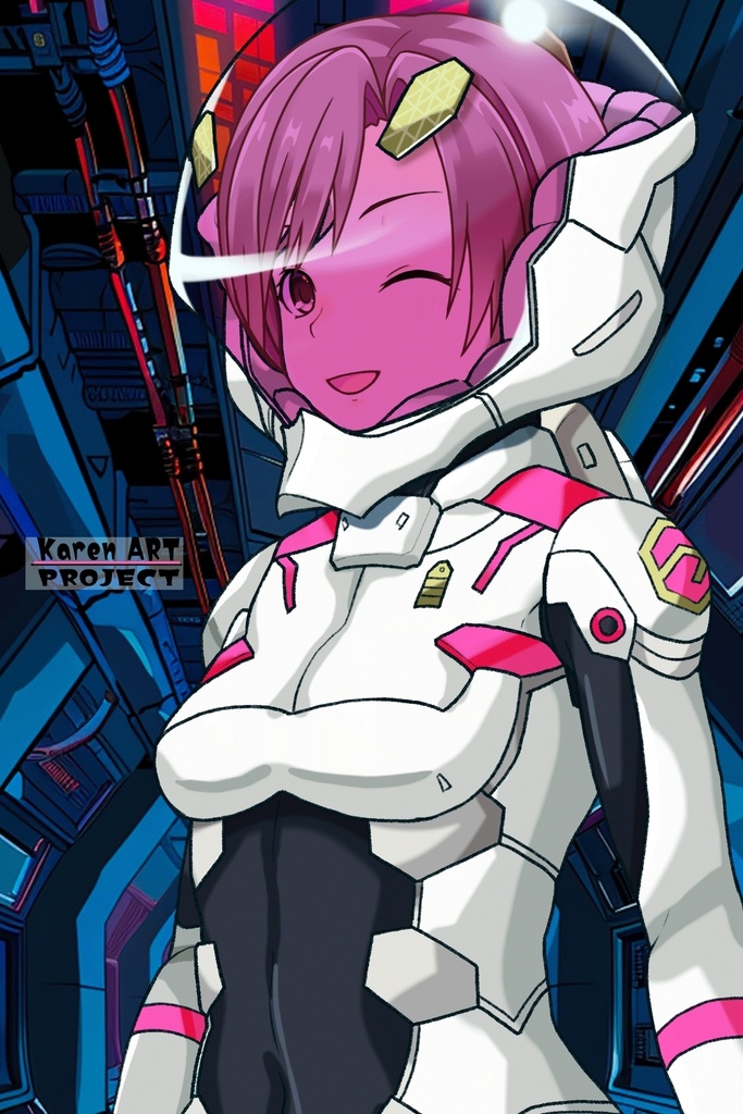 カレンちゃん+エウレカのA.C.I.D.パイロットスーツ(Karen Original Color)【交響詩篇エウレカセブン14】斜め前アングル Karen is wearing EUREKA's A.C.I.D. Pilot Suit(Karen Original Color)【EUREKA SEVEN HI-EVOLUTION】Diagonal front angle