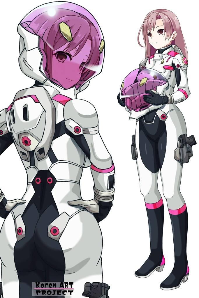 カレンちゃん+エウレカのA.C.I.D.パイロットスーツ(Karen Original Color)【交響詩篇エウレカセブン15】背面アングル Karen is wearing EUREKA's A.C.I.D. Pilot Suit(Karen Original Color)【EUREKA SEVEN HI-EVOLUTION15】Back Angle