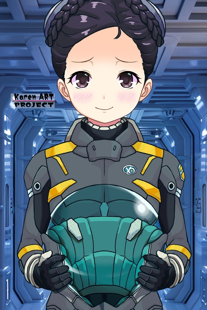 ゆりちゃん+スーパー6のラ・ラ・ランドのパイロットスーツ(ウルスラグナ搭乗用)【交響詩篇エウレカセブン05】正面アングル Yuri is wearing a member of Super6,La La Land's Pilot Suit(For Ursulagna Boarding)【EUREKA SEVEN HI-EVOLUTION05】Front Angle