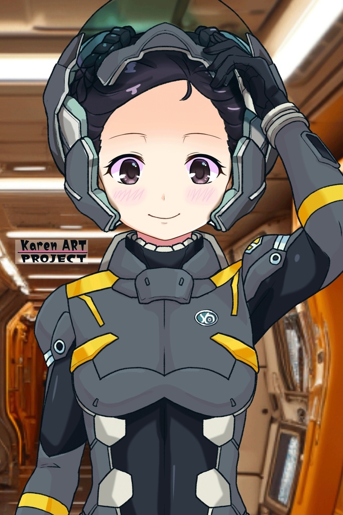 ゆりちゃん+スーパー6のラ・ラ・ランドのパイロットスーツ(ウルスラグナ搭乗用)【交響詩篇エウレカセブン05】正面アングル Yuri is wearing a member of Super6,La La Land's Pilot Suit(For Ursulagna Boarding)【EUREKA SEVEN HI-EVOLUTION05】Front Angle