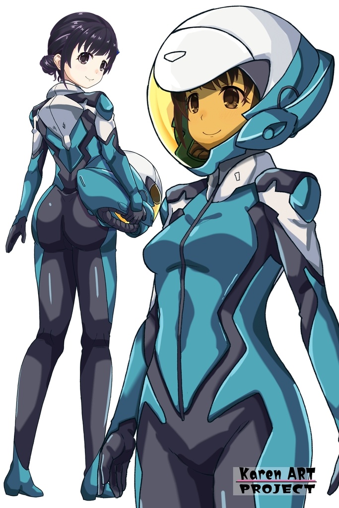 ゆりちゃん+白崎イリスのパイロットスーツ(ゆりちゃんHair)【Classroom☆Crisis 04】斜め前アングル Yuri is wearing Iris Shirasaki's Pilot Suit (Yuri’s Hair)【Classroom☆Crisis 04】 Diagonal front angle