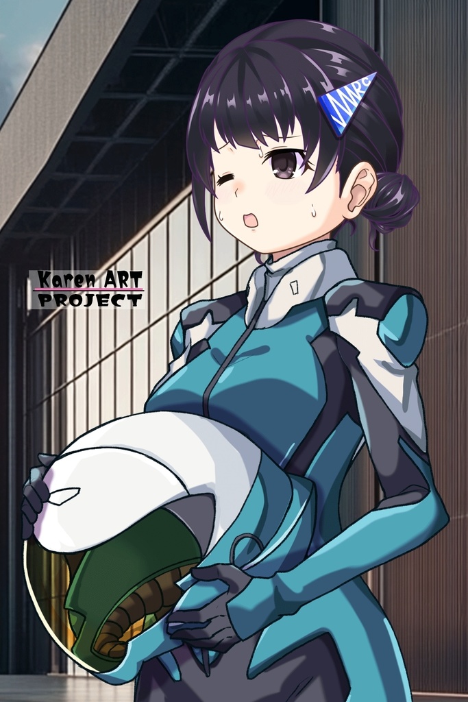 ゆりちゃん+白崎イリスのパイロットスーツ(ゆりちゃんHair)【Classroom☆Crisis 04】斜め前アングル Yuri is wearing Iris Shirasaki's Pilot Suit (Yuri’s Hair)【Classroom☆Crisis 04】 Diagonal front angle