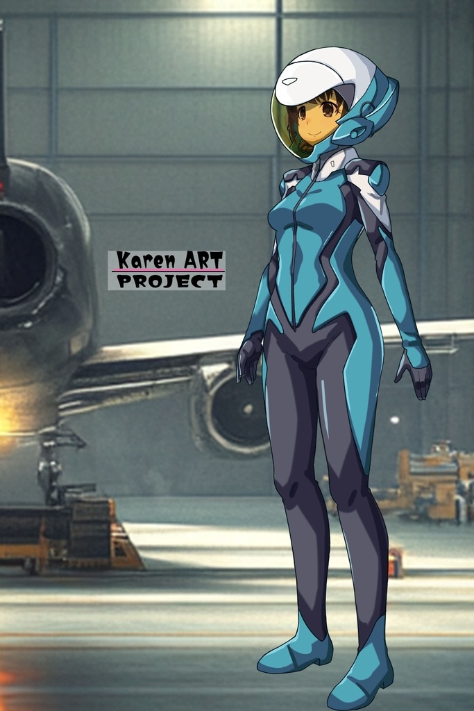 ゆりちゃん+白崎イリスのパイロットスーツ(ゆりちゃんHair)【Classroom☆Crisis 04】斜め前アングル Yuri is wearing Iris Shirasaki's Pilot Suit (Yuri’s Hair)【Classroom☆Crisis 04】 Diagonal front angle