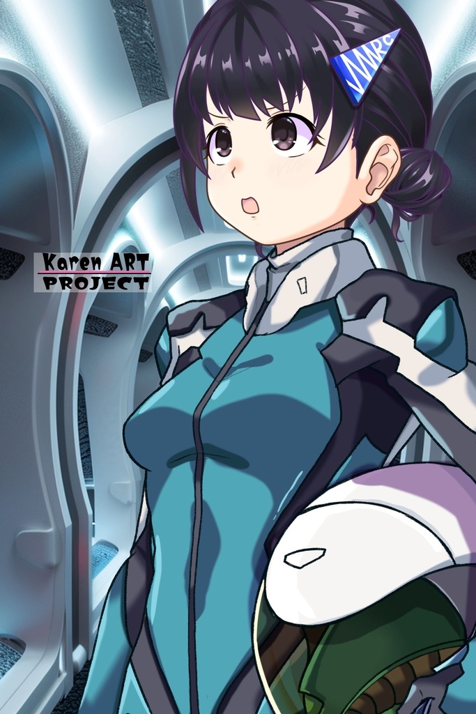 ゆりちゃん+白崎イリスのパイロットスーツ(ゆりちゃんHair)【Classroom☆Crisis 04】斜め前アングル Yuri is wearing Iris Shirasaki's Pilot Suit (Yuri’s Hair)【Classroom☆Crisis 04】 Diagonal front angle