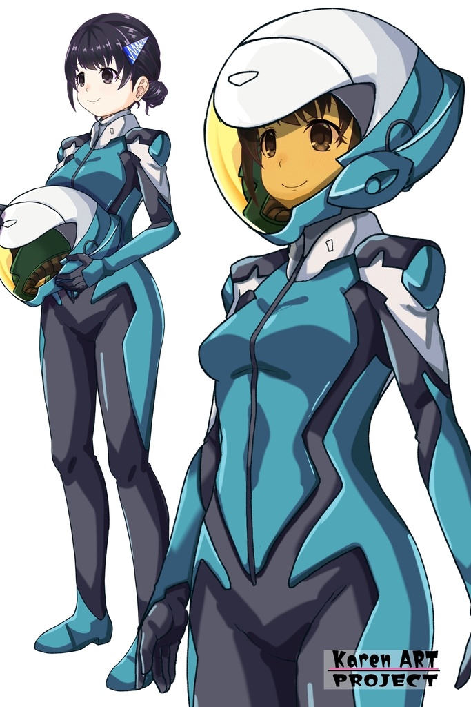 ゆりちゃん+白崎イリスのパイロットスーツ(ゆりちゃんHair)【Classroom☆Crisis 04】斜め前アングル Yuri is wearing Iris Shirasaki's Pilot Suit (Yuri’s Hair)【Classroom☆Crisis 04】 Diagonal front angle