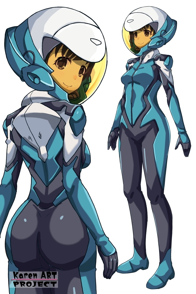 ゆりちゃん+白崎イリスのパイロットスーツ(ゆりちゃんHair)【Classroom☆Crisis 05】 背面アングル Yuri is wearing Iris Shirasaki's Pilot Suit (Yuri’s Hair)【Classroom☆Crisis 05】 Back Angle