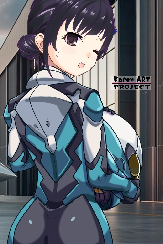 ゆりちゃん+白崎イリスのパイロットスーツ(ゆりちゃんHair)【Classroom☆Crisis 05】 背面アングル Yuri is wearing Iris Shirasaki's Pilot Suit (Yuri’s Hair)【Classroom☆Crisis 05】 Back Angle