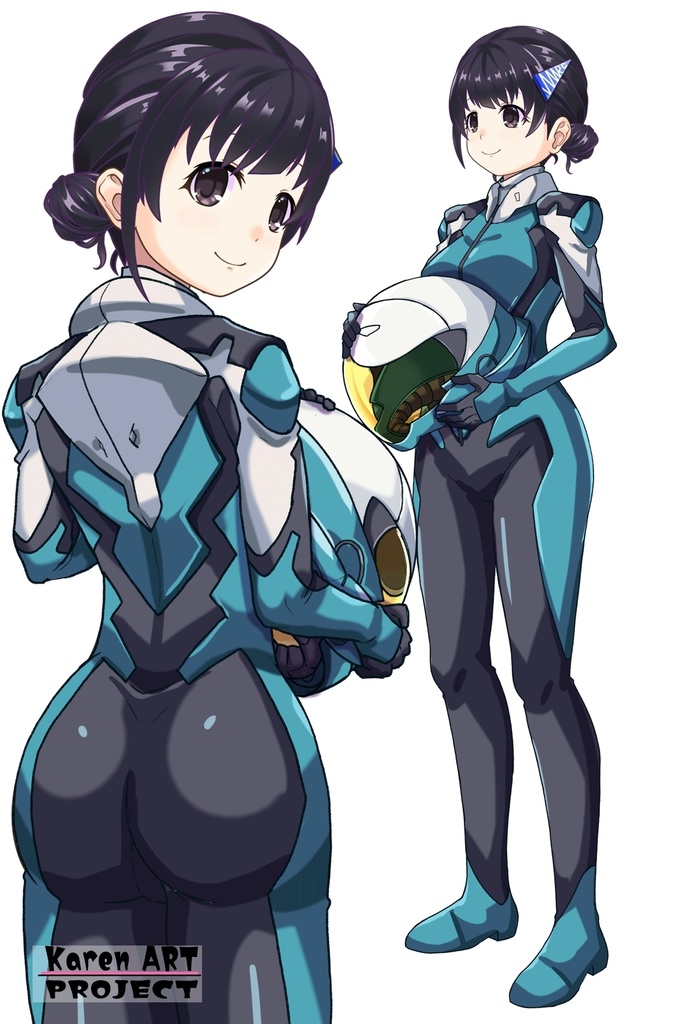 ゆりちゃん+白崎イリスのパイロットスーツ(ゆりちゃんHair)【Classroom☆Crisis 05】 背面アングル Yuri is wearing Iris Shirasaki's Pilot Suit (Yuri’s Hair)【Classroom☆Crisis 05】 Back Angle