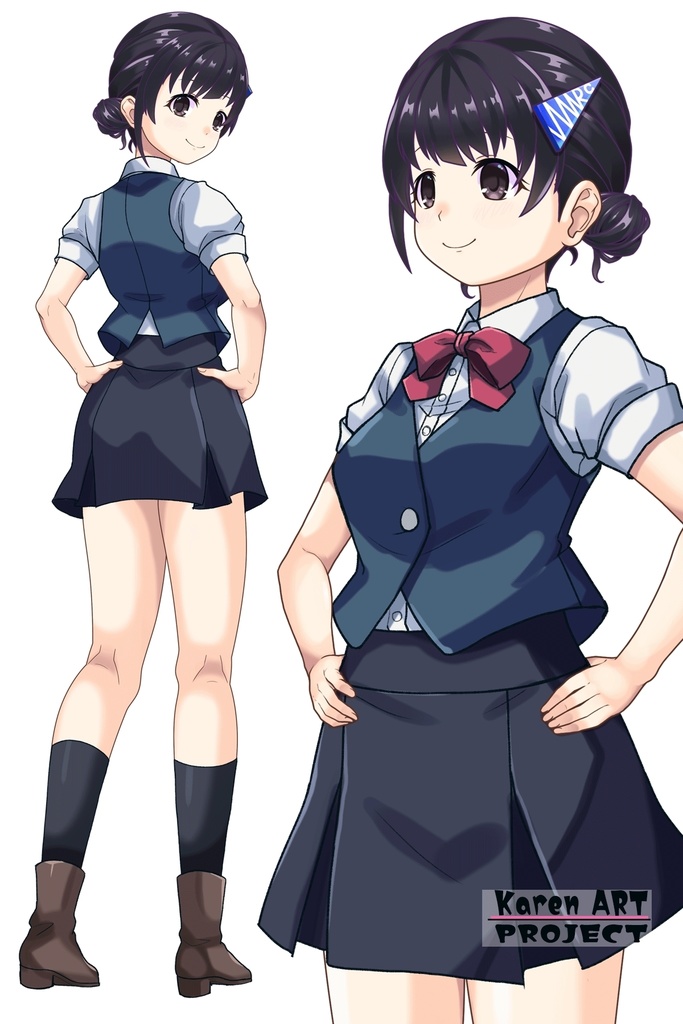 ゆりちゃん+白崎イリスの制服(ゆりちゃんHair)【Classroom☆Crisis 06】 斜め前・背面アングル Yuri is wearing Iris Shirasaki's School Uniform (Yuri’s Hair)【Classroom☆Crisis 06】 Diagonal front angle & Back Angle