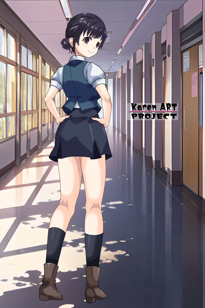 ゆりちゃん+白崎イリスの制服(ゆりちゃんHair)【Classroom☆Crisis 06】 斜め前・背面アングル Yuri is wearing Iris Shirasaki's School Uniform (Yuri’s Hair)【Classroom☆Crisis 06】 Diagonal front angle & Back Angle