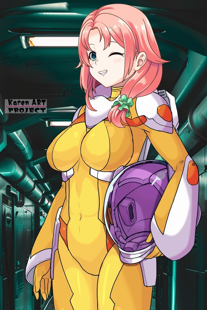 亜美ちゃん+ネーナ・トリニティーのノーマルスーツ(Ami Original Color)【機動戦士ガンダム00】06 斜め前アングル Ami is wearing Nena Trinity's Normal Suit(Ami Original Color)【Mobile Suit Gundam 00】06Diagonal front angle