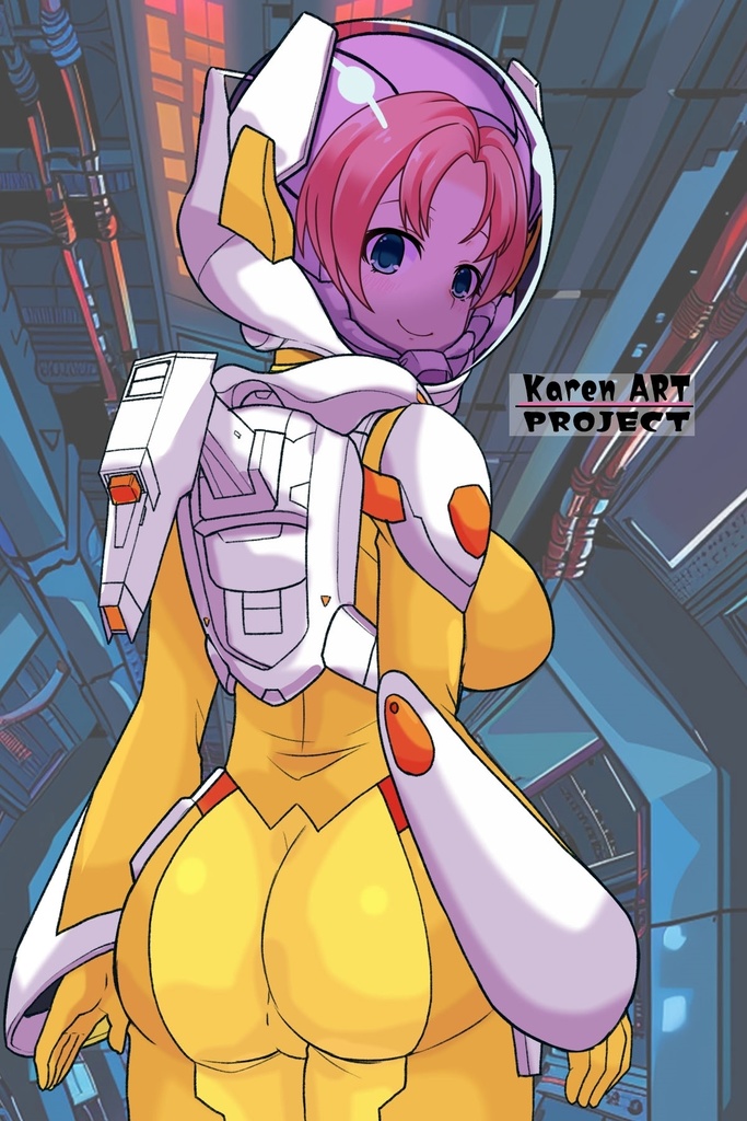 亜美ちゃん+ネーナ・トリニティーのノーマルスーツ(Ami Original Color)【機動戦士ガンダム00】07 背面アングル Ami is wearing Nena Trinity's Normal Suit(Ami Original Color)【Mobile Suit Gundam 00】07 Back Angle