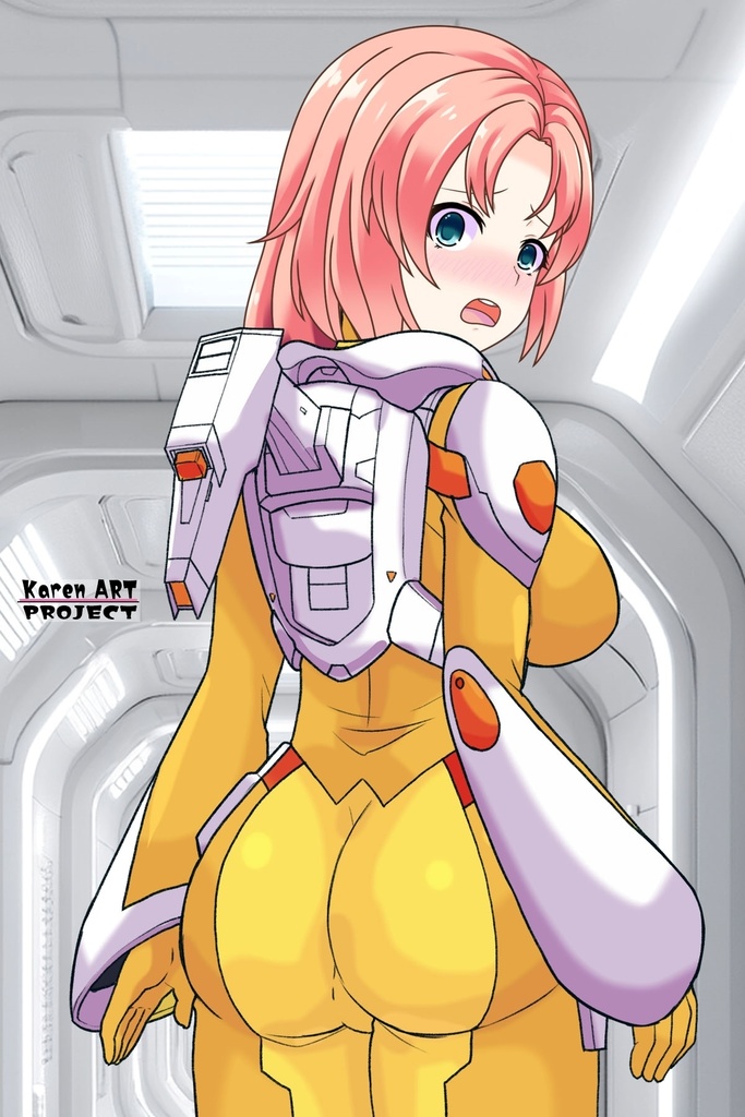 亜美ちゃん+ネーナ・トリニティーのノーマルスーツ(Ami Original Color)【機動戦士ガンダム00】07 背面アングル Ami is wearing Nena Trinity's Normal Suit(Ami Original Color)【Mobile Suit Gundam 00】07 Back Angle