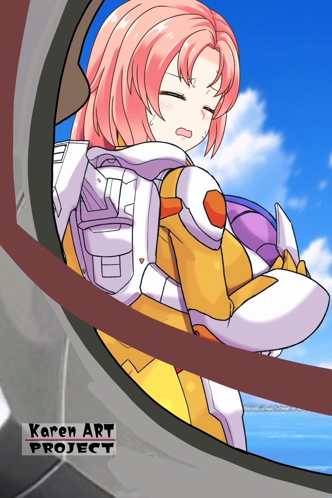 亜美ちゃん+ネーナ・トリニティーのノーマルスーツ(Ami Original Color)【機動戦士ガンダム00】07 背面アングル Ami is wearing Nena Trinity's Normal Suit(Ami Original Color)【Mobile Suit Gundam 00】07 Back Angle