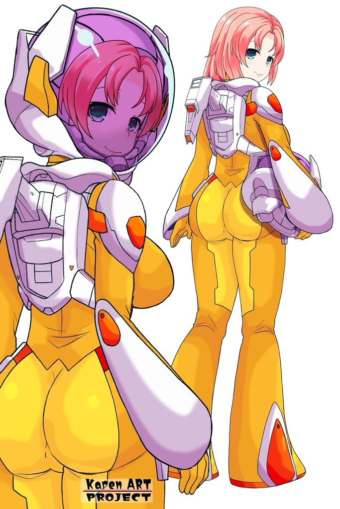 亜美ちゃん+ネーナ・トリニティーのノーマルスーツ(Ami Original Color)【機動戦士ガンダム00】07 背面アングル Ami is wearing Nena Trinity's Normal Suit(Ami Original Color)【Mobile Suit Gundam 00】07 Back Angle