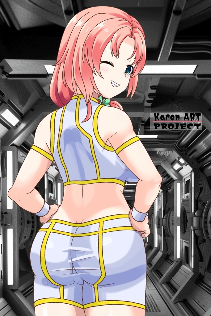 亜美ちゃん+ネーナ・トリニティーのインナースーツ(Ami Original Color)【機動戦士ガンダム00】08 斜め前・背面アングル Ami is wearing Nena Trinity's Inner Suit(Ami Color)【Mobile Suit Gundam 00】08Diagonal front angle & Back Angle