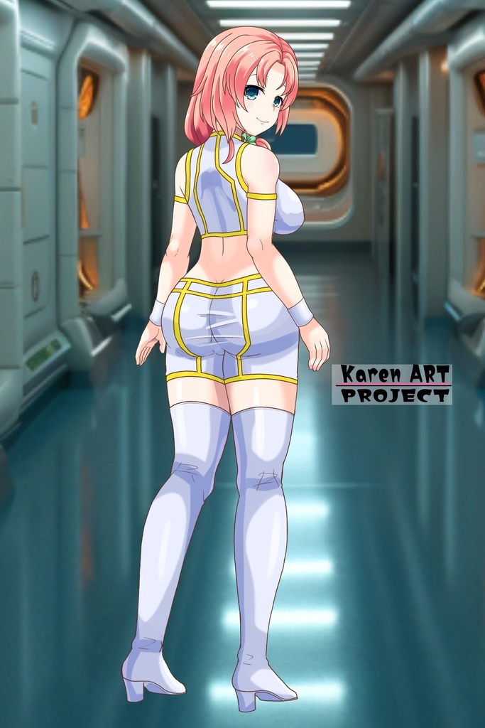 亜美ちゃん+ネーナ・トリニティーのインナースーツ(Ami Original Color)【機動戦士ガンダム00】08 斜め前・背面アングル Ami is wearing Nena Trinity's Inner Suit(Ami Color)【Mobile Suit Gundam 00】08Diagonal front angle & Back Angle