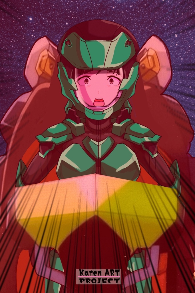 カレンちゃん+流木野サキのパイロットスーツ【革命機ヴァルヴレイブ01】正面アングル Karen is wearing Saki Rukino's Pilot Suit【Revolutionary Machine Valvrave01】Front Angle