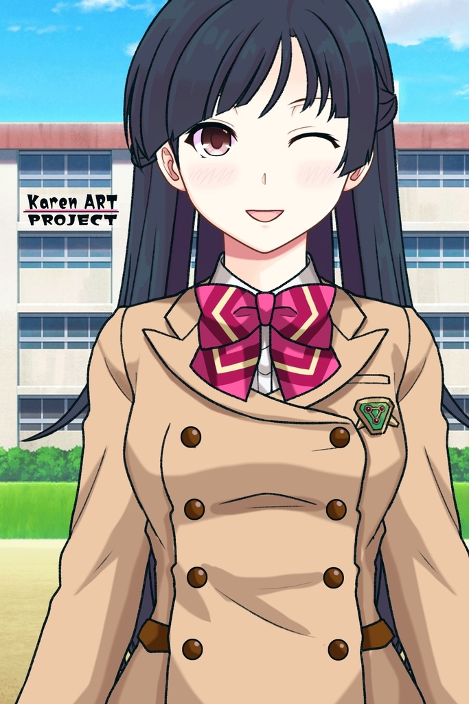 カレンちゃん+流木野サキの制服【革命機ヴァルヴレイブ04】 Karen is wearing Saki Rukino's School Uniform【Revolutionary Machine Valvrave04】