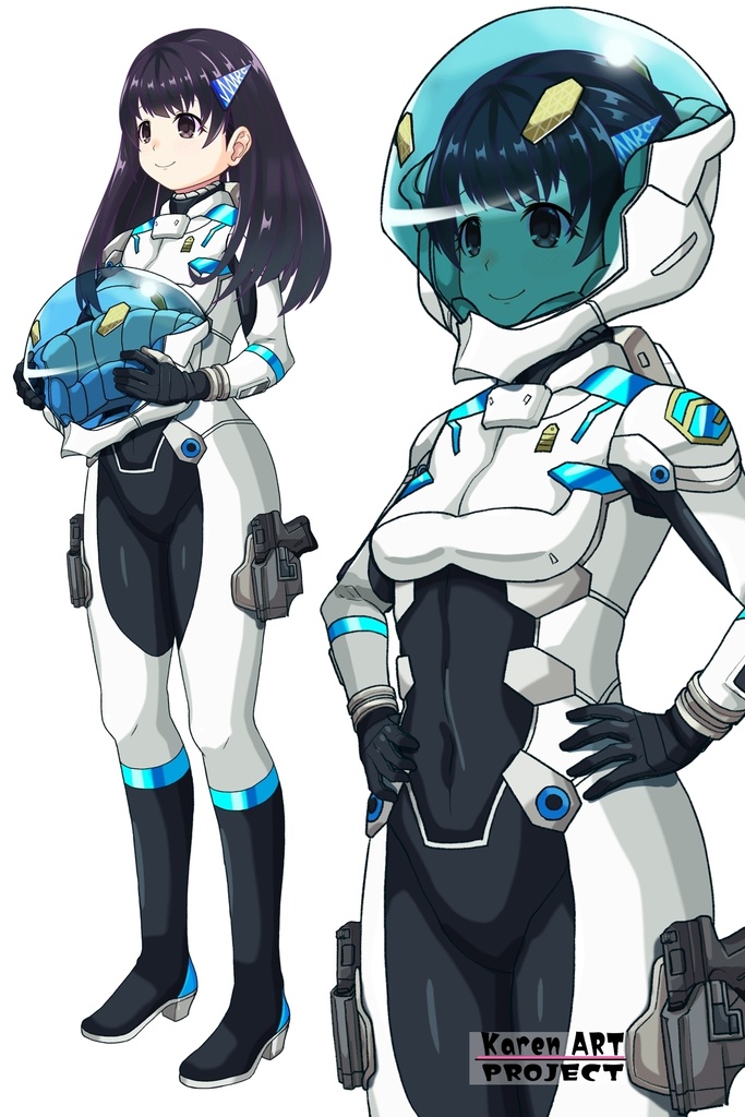 ゆりちゃん+エウレカのA.C.I.D.パイロットスーツ(Yuri Original Color)【交響詩篇エウレカセブン09】斜め前アングル Yuri is wearing EUREKA's A.C.I.D. Pilot Suit【EUREKA SEVEN HI-EVOLUTION09】Diagonal front angle