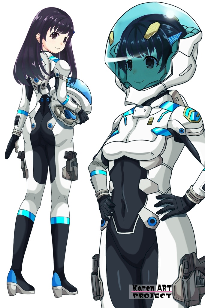 ゆりちゃん+エウレカのA.C.I.D.パイロットスーツ(Yuri Original Color)【交響詩篇エウレカセブン09】斜め前アングル Yuri is wearing EUREKA's A.C.I.D. Pilot Suit【EUREKA SEVEN HI-EVOLUTION09】Diagonal front angle