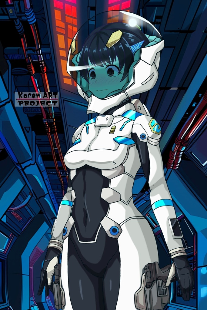 ゆりちゃん+エウレカのA.C.I.D.パイロットスーツ(Yuri Original Color)【交響詩篇エウレカセブン09】斜め前アングル Yuri is wearing EUREKA's A.C.I.D. Pilot Suit【EUREKA SEVEN HI-EVOLUTION09】Diagonal front angle