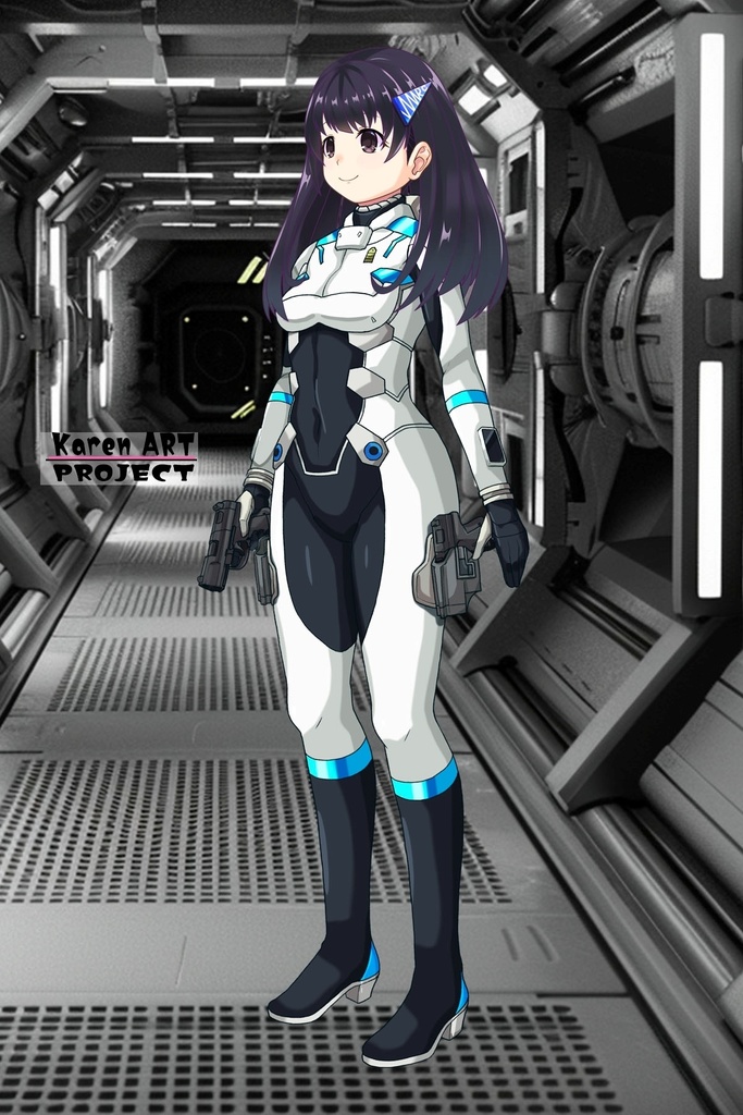 ゆりちゃん+エウレカのA.C.I.D.パイロットスーツ(Yuri Original Color)【交響詩篇エウレカセブン09】斜め前アングル Yuri is wearing EUREKA's A.C.I.D. Pilot Suit【EUREKA SEVEN HI-EVOLUTION09】Diagonal front angle