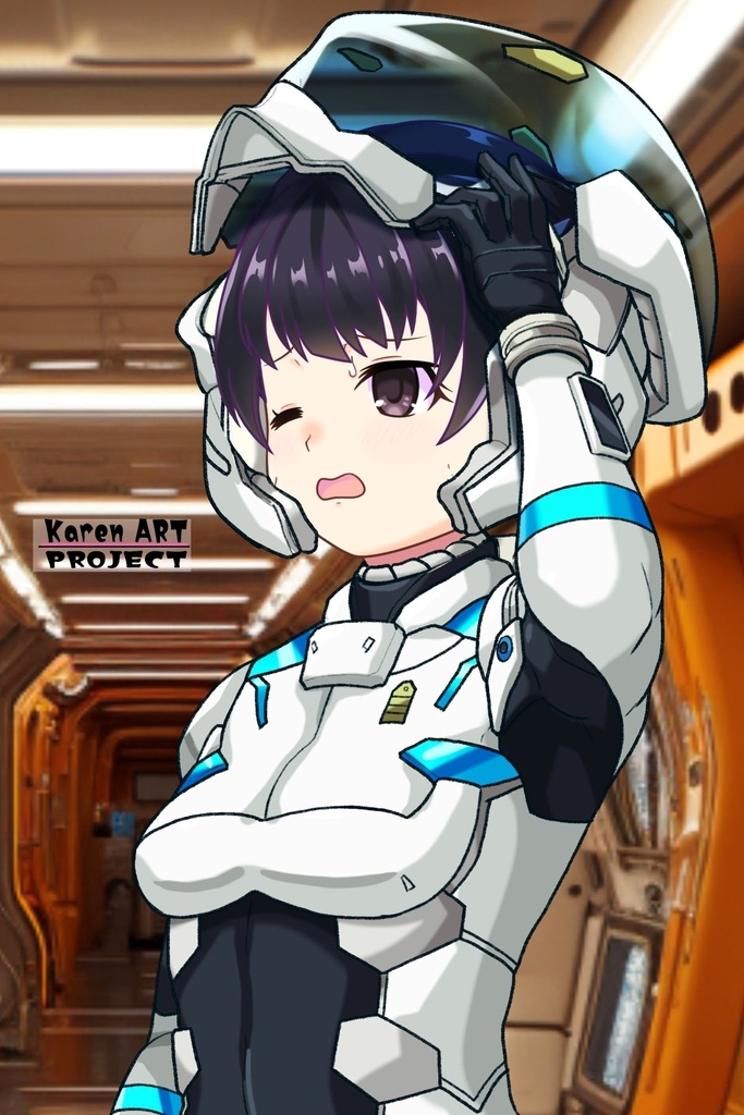 ゆりちゃん+エウレカのA.C.I.D.パイロットスーツ(Yuri Original Color)【交響詩篇エウレカセブン09】斜め前アングル Yuri is wearing EUREKA's A.C.I.D. Pilot Suit【EUREKA SEVEN HI-EVOLUTION09】Diagonal front angle