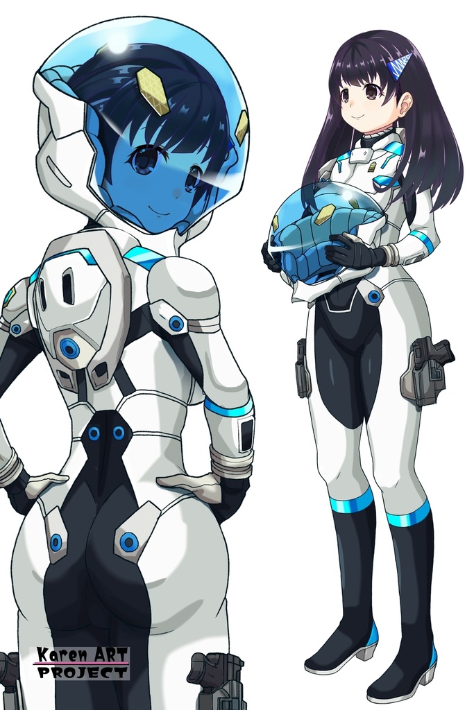 ゆりちゃん+エウレカのA.C.I.D.パイロットスーツ(Yuri Original Color)【交響詩篇エウレカセブン10】背面アングル Yuri is wearing EUREKA's A.C.I.D. Pilot Suit(Yuri Original Color)【EUREKA SEVEN HI-EVOLUTION10】Back Angle