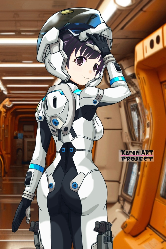 ゆりちゃん+エウレカのA.C.I.D.パイロットスーツ(Yuri Original Color)【交響詩篇エウレカセブン10】背面アングル Yuri is wearing EUREKA's A.C.I.D. Pilot Suit(Yuri Original Color)【EUREKA SEVEN HI-EVOLUTION10】Back Angle