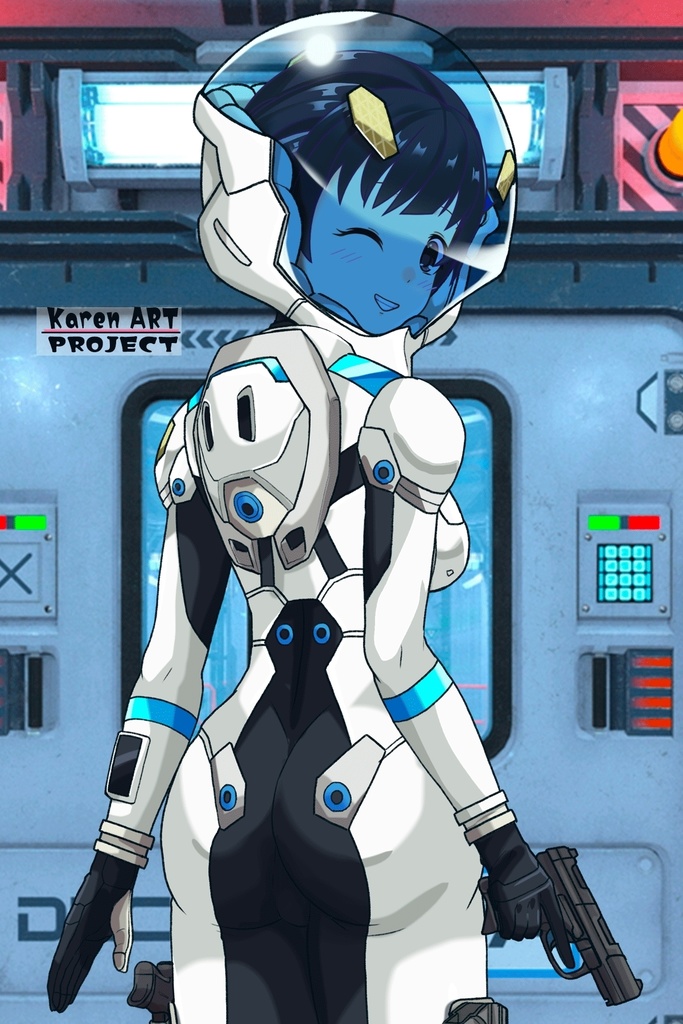 ゆりちゃん+エウレカのA.C.I.D.パイロットスーツ(Yuri Original Color)【交響詩篇エウレカセブン10】背面アングル Yuri is wearing EUREKA's A.C.I.D. Pilot Suit(Yuri Original Color)【EUREKA SEVEN HI-EVOLUTION10】Back Angle