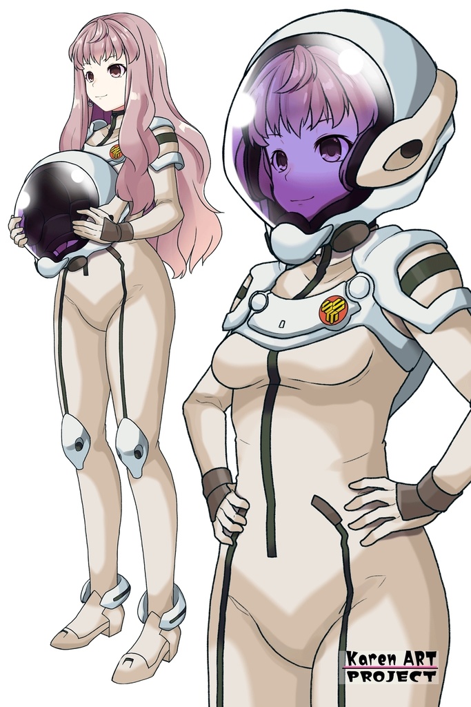 カレンちゃん+シェリル・ノームのパイロットスーツ【マクロスF02】斜め前アングル Karen is wearing Sheryl Nome's Pilot Suit【MACROSS Frontier02】Diagonal front angle