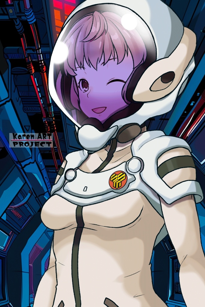 カレンちゃん+シェリル・ノームのパイロットスーツ【マクロスF02】斜め前アングル Karen is wearing Sheryl Nome's Pilot Suit【MACROSS Frontier02】Diagonal front angle