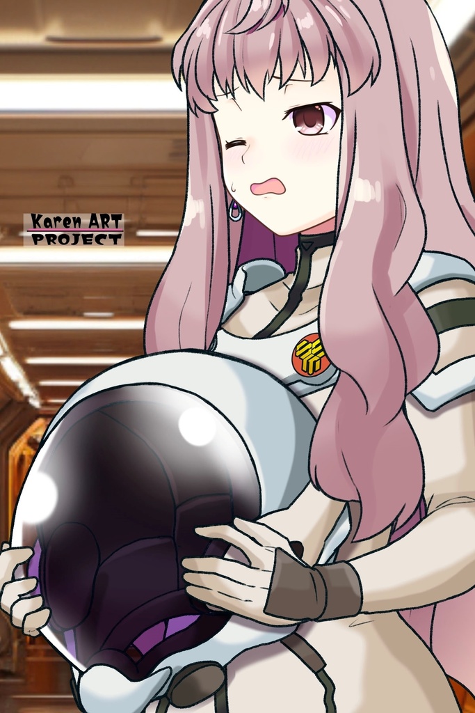 カレンちゃん+シェリル・ノームのパイロットスーツ【マクロスF02】斜め前アングル Karen is wearing Sheryl Nome's Pilot Suit【MACROSS Frontier02】Diagonal front angle