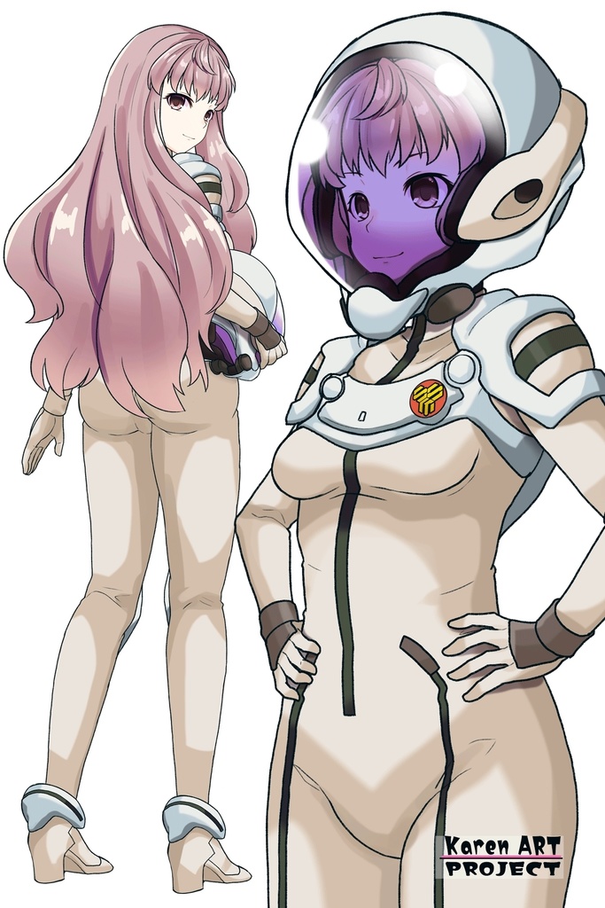 カレンちゃん+シェリル・ノームのパイロットスーツ【マクロスF02】斜め前アングル Karen is wearing Sheryl Nome's Pilot Suit【MACROSS Frontier02】Diagonal front angle