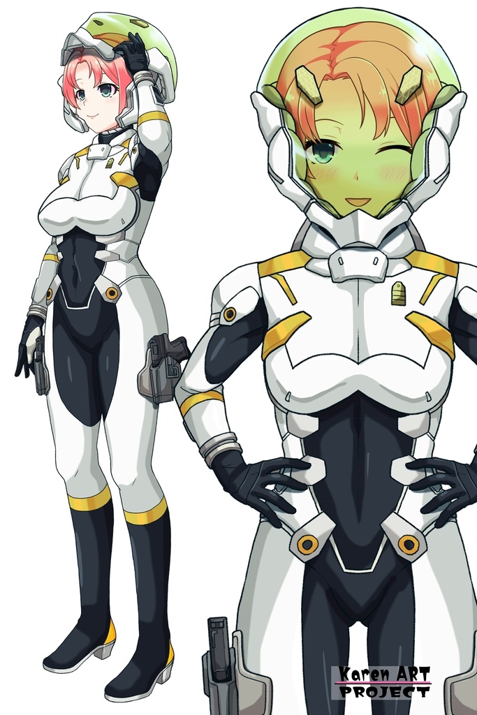 亜美ちゃん+エウレカのA.C.I.D.パイロットスーツ(Ami Original Color)【交響詩篇エウレカセブン01】正面アングル Ami is wearing EUREKA's A.C.I.D. Pilot Suit(Ami Original Color)【EUREKA SEVEN HI-EVOLUTION01】Front Angle