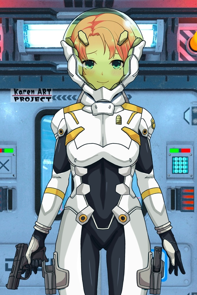 亜美ちゃん+エウレカのA.C.I.D.パイロットスーツ(Ami Original Color)【交響詩篇エウレカセブン01】正面アングル Ami is wearing EUREKA's A.C.I.D. Pilot Suit(Ami Original Color)【EUREKA SEVEN HI-EVOLUTION01】Front Angle