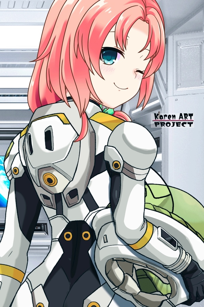 亜美ちゃん+エウレカのA.C.I.D.パイロットスーツ(Ami Original Color)【交響詩篇エウレカセブン03】背面アングル Ami is wearing EUREKA's A.C.I.D. Pilot Suit(Ami Original Color)【EUREKA SEVEN HI-EVOLUTION03】Back Angle