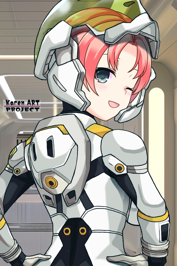 亜美ちゃん+エウレカのA.C.I.D.パイロットスーツ(Ami Original Color)【交響詩篇エウレカセブン03】背面アングル Ami is wearing EUREKA's A.C.I.D. Pilot Suit(Ami Original Color)【EUREKA SEVEN HI-EVOLUTION03】Back Angle