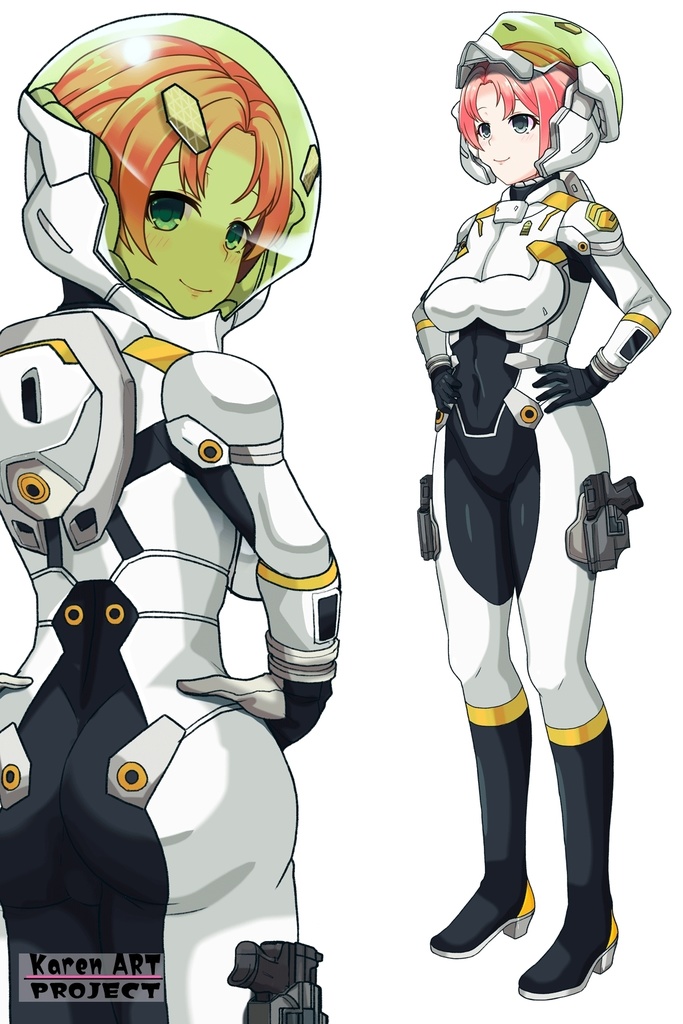 亜美ちゃん+エウレカのA.C.I.D.パイロットスーツ(Ami Original Color)【交響詩篇エウレカセブン03】背面アングル Ami is wearing EUREKA's A.C.I.D. Pilot Suit(Ami Original Color)【EUREKA SEVEN HI-EVOLUTION03】Back Angle