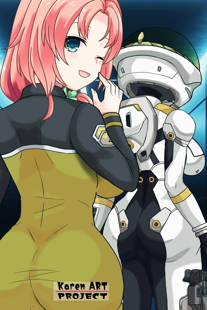 亜美ちゃん+エウレカのA.C.I.D.パイロットスーツ(Ami Original Color)【交響詩篇エウレカセブン03】背面アングル Ami is wearing EUREKA's A.C.I.D. Pilot Suit(Ami Original Color)【EUREKA SEVEN HI-EVOLUTION03】Back Angle