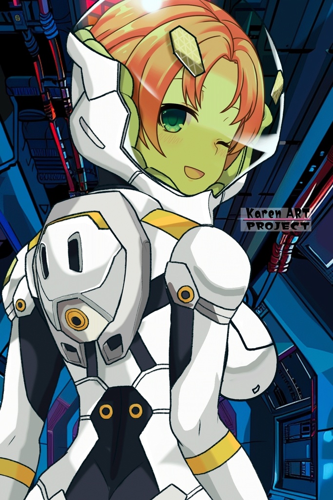 亜美ちゃん+エウレカのA.C.I.D.パイロットスーツ(Ami Original Color)【交響詩篇エウレカセブン03】背面アングル Ami is wearing EUREKA's A.C.I.D. Pilot Suit(Ami Original Color)【EUREKA SEVEN HI-EVOLUTION03】Back Angle