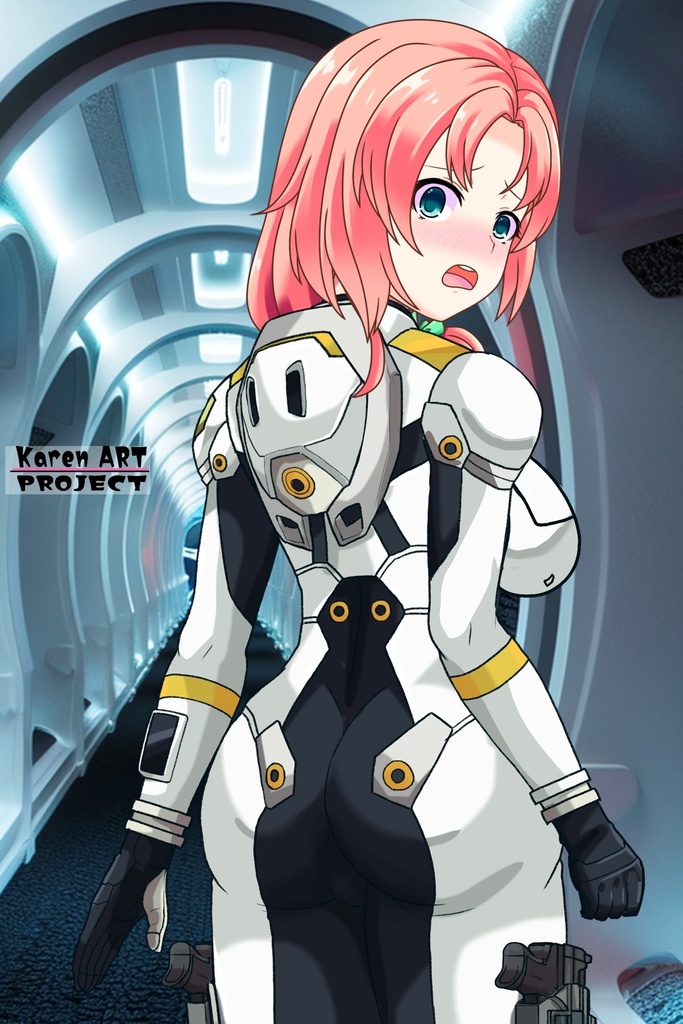 亜美ちゃん+エウレカのA.C.I.D.パイロットスーツ(Ami Original Color)【交響詩篇エウレカセブン03】背面アングル Ami is wearing EUREKA's A.C.I.D. Pilot Suit(Ami Original Color)【EUREKA SEVEN HI-EVOLUTION03】Back Angle