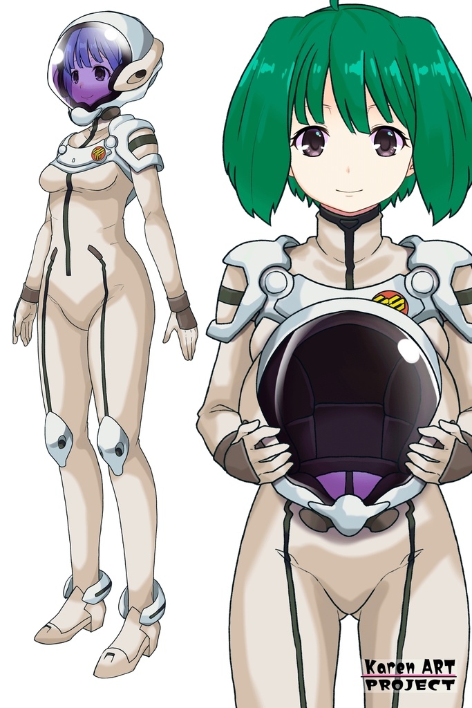 ゆりちゃん+ランカ・リーのパイロットスーツ【マクロスF01】正面アングル Yuri is wearing Ranka Lee's Pilot Suit【MACROSS Frontier01】Front Angle