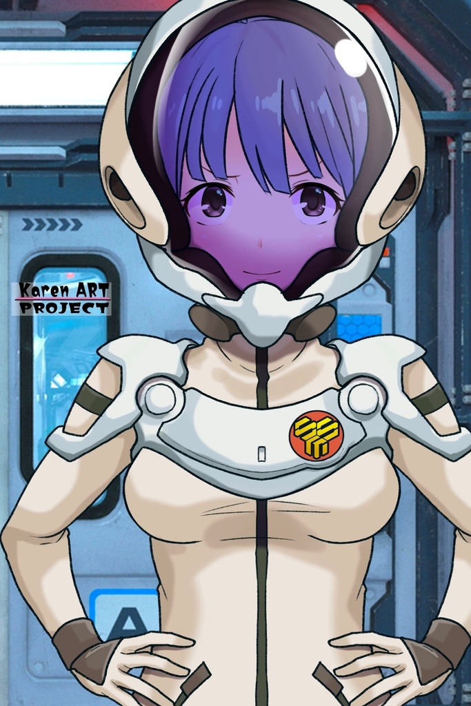 ゆりちゃん+ランカ・リーのパイロットスーツ【マクロスF01】正面アングル Yuri is wearing Ranka Lee's Pilot Suit【MACROSS Frontier01】Front Angle