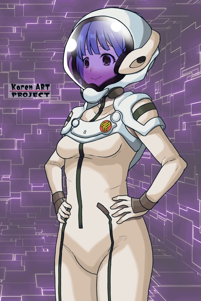 ゆりちゃん+ランカ・リーのパイロットスーツ【マクロスF02】斜め前アングル Yuri is wearing Ranka Lee's Pilot Suit【MACROSS Frontier02】Diagonal front angle