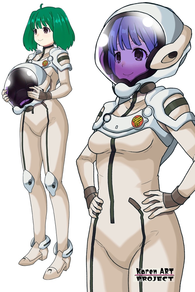 ゆりちゃん+ランカ・リーのパイロットスーツ【マクロスF02】斜め前アングル Yuri is wearing Ranka Lee's Pilot Suit【MACROSS Frontier02】Diagonal front angle