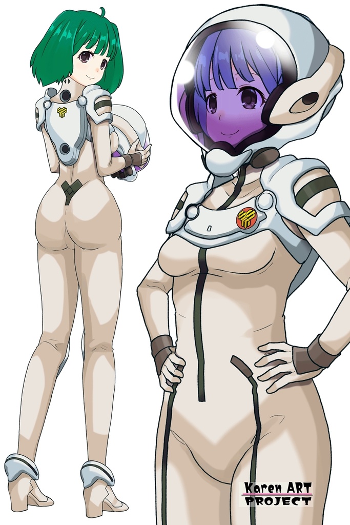 ゆりちゃん+ランカ・リーのパイロットスーツ【マクロスF02】斜め前アングル Yuri is wearing Ranka Lee's Pilot Suit【MACROSS Frontier02】Diagonal front angle