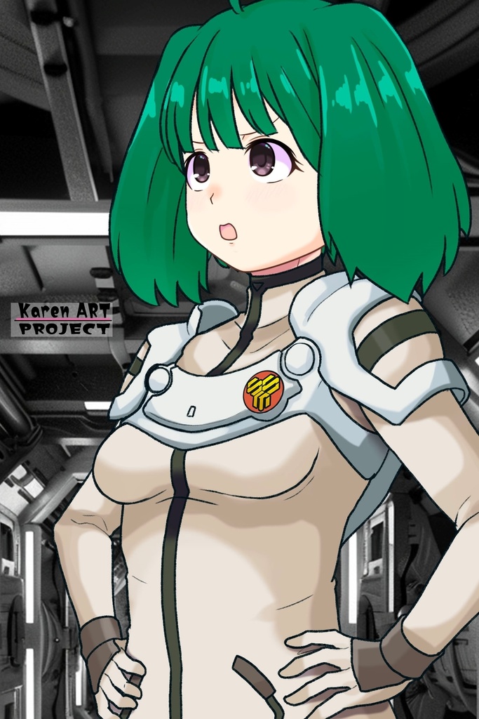 ゆりちゃん+ランカ・リーのパイロットスーツ【マクロスF02】斜め前アングル Yuri is wearing Ranka Lee's Pilot Suit【MACROSS Frontier02】Diagonal front angle